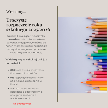 Uroczyste rozpoczęcie roku szkolnego 2025/2026