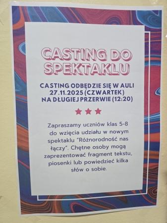 Casting do spektaklu w naszej szkole! 